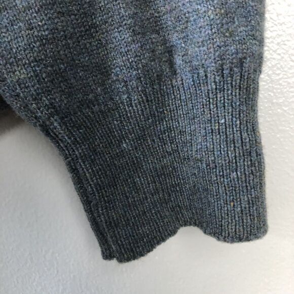LL Bean Wool Sweater Mens XL Tall Gray 100% Lambswool Made in Scotland *Flaw* - Picture 6 of 16